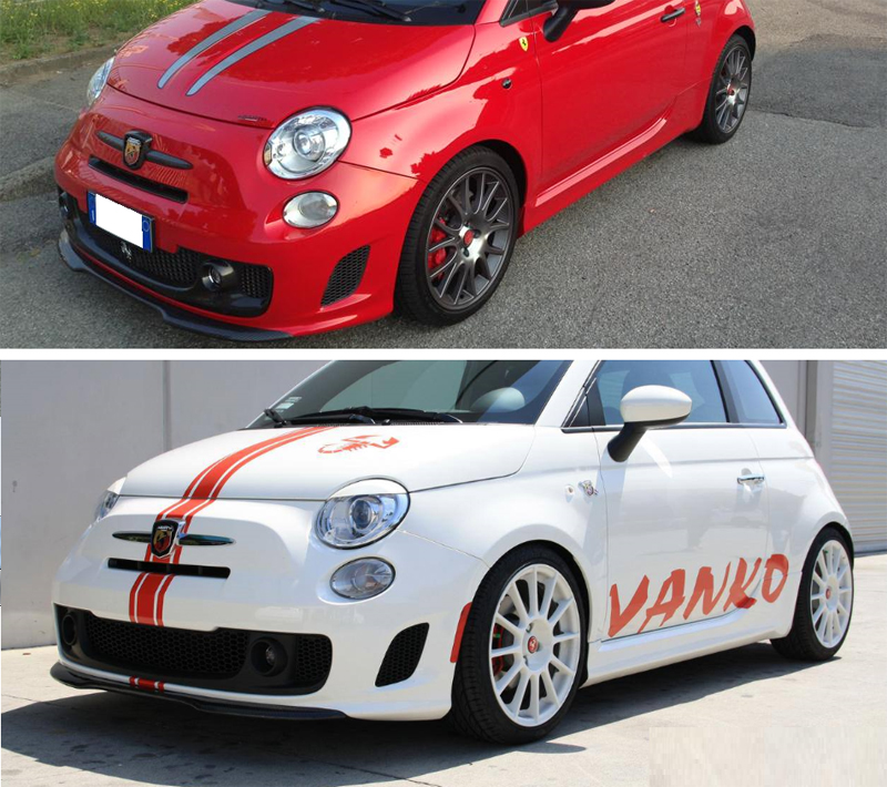 Red Stitch Dash Covers For Fiat 500 & Abarth 2007+ – Custom Leather Gaiters Kit