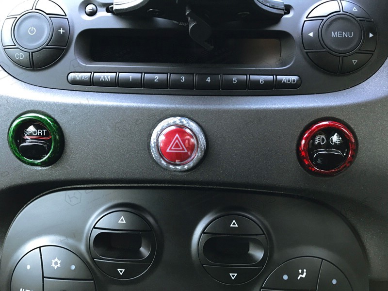 Carbon fiber dashboard buttons trim | Koshi Group L.L.C.