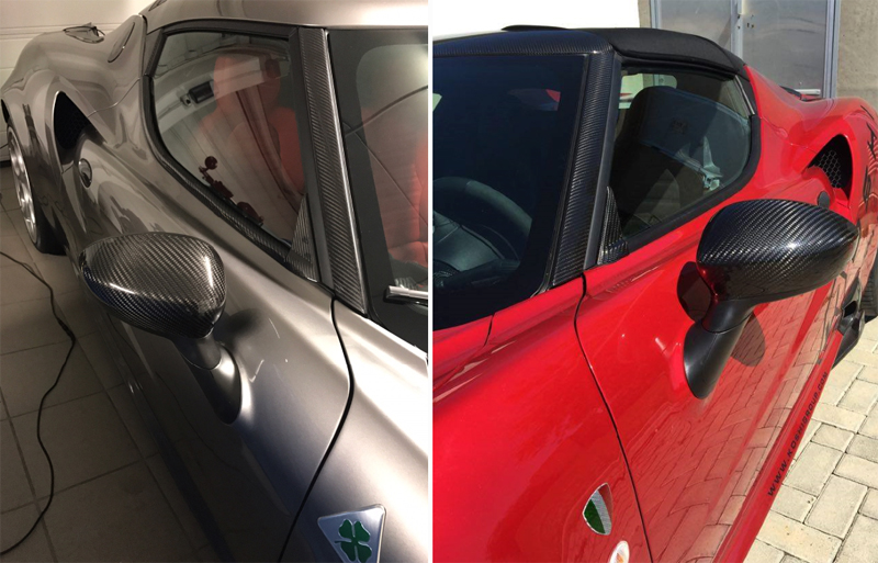Carbon Fiber Alfa Romeo 4C mirror caps | Koshi Group L.L.C