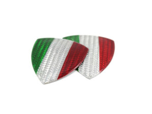 White Carbon fiber Fender shield emblem w/ Italia flag