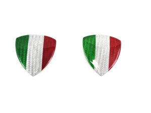 White Carbon fiber Fender shield emblem w/ Italia flag