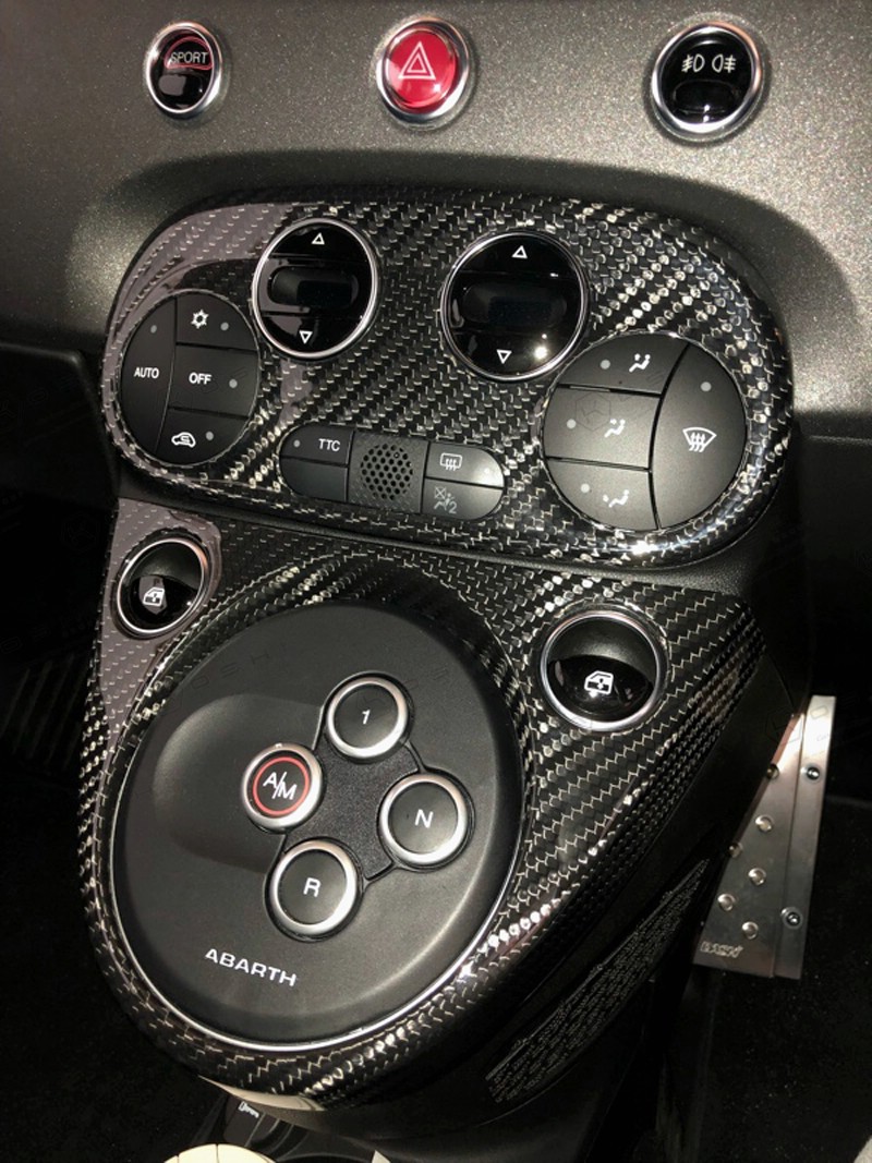 Carbon Fiber ABARTH 595 2016 AC Climate Control Cover | Koshi