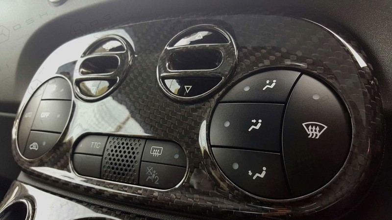 Carbon Fiber ABARTH 595 2016 AC Climate Control Cover | Koshi