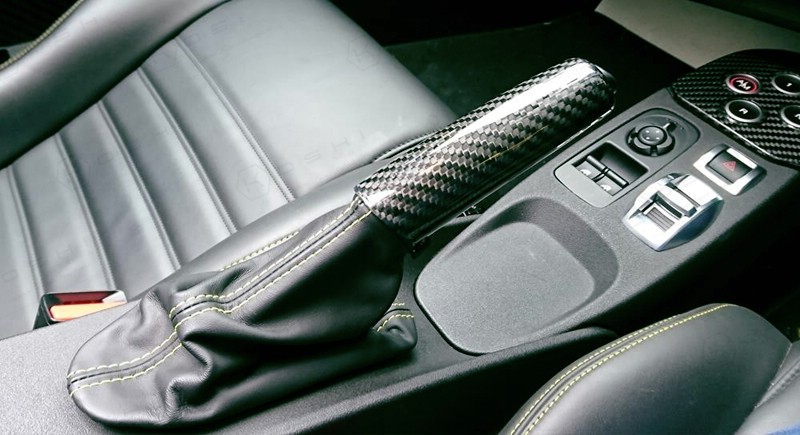 Carbon fiber Alfa Romeo 4C handbrake cover | Koshi Group L.L.C.