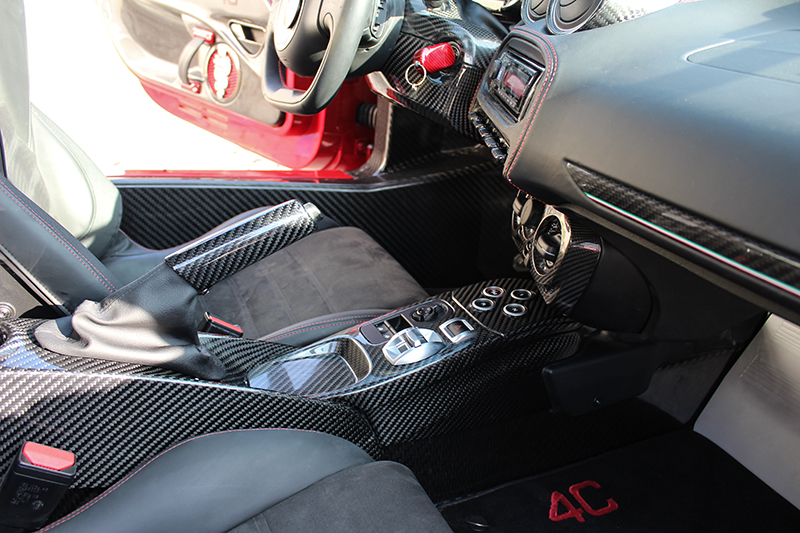 Carbon fiber Alfa Romeo 4C handbrake cover | Koshi Group L.L.C.