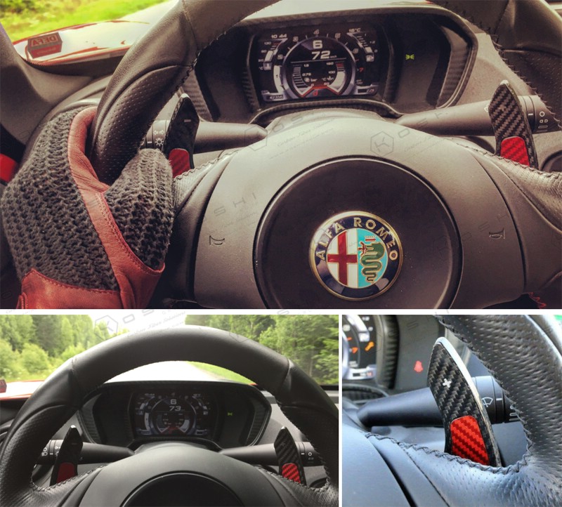 Carbon fiber Alfa Romeo 4C paddle shifters | Koshi Group L.L.C.
