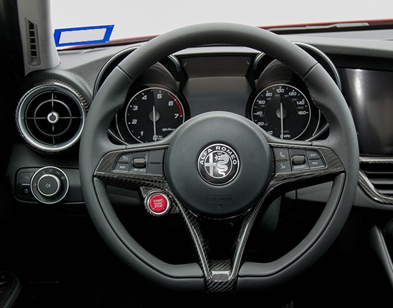 TOOGOO Fibra di Carbonio per Alfa Romeo Giulia Stelvio 2016 2017 2018 ABS Chrome Center Air Conditioning Regolazione Trim Cornice Accessori Auto