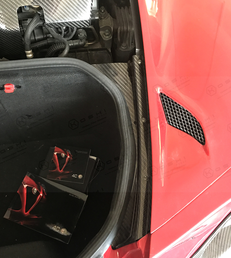 Carbon fiber Alfa Romeo 4C engine cover | Koshi Group L.L.C.