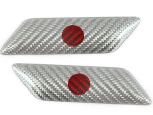 Carbon fiber fender emblem w/ flag