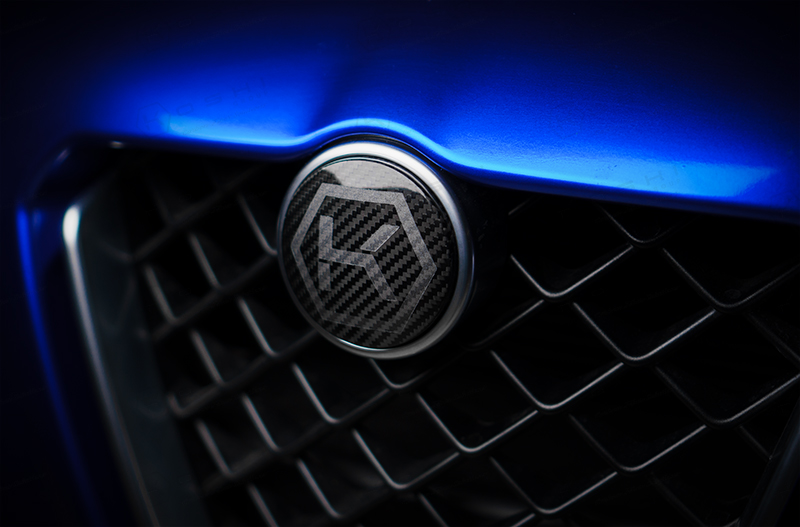 Kaufe Real Carbon Fiber Auto hinten Logo Kreis Abdeckung Trim Aufkleber Für  Alfa Romeo Giulia Stelvio Auto Außen