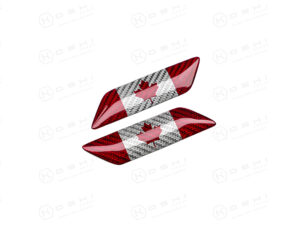 Carbon fiber fender emblem w/ flag