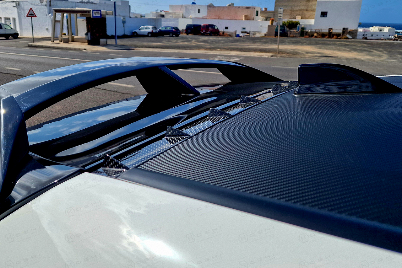 Carbon Fiber Toyota GR Yaris Roof Silencer Trim with Shark Fins